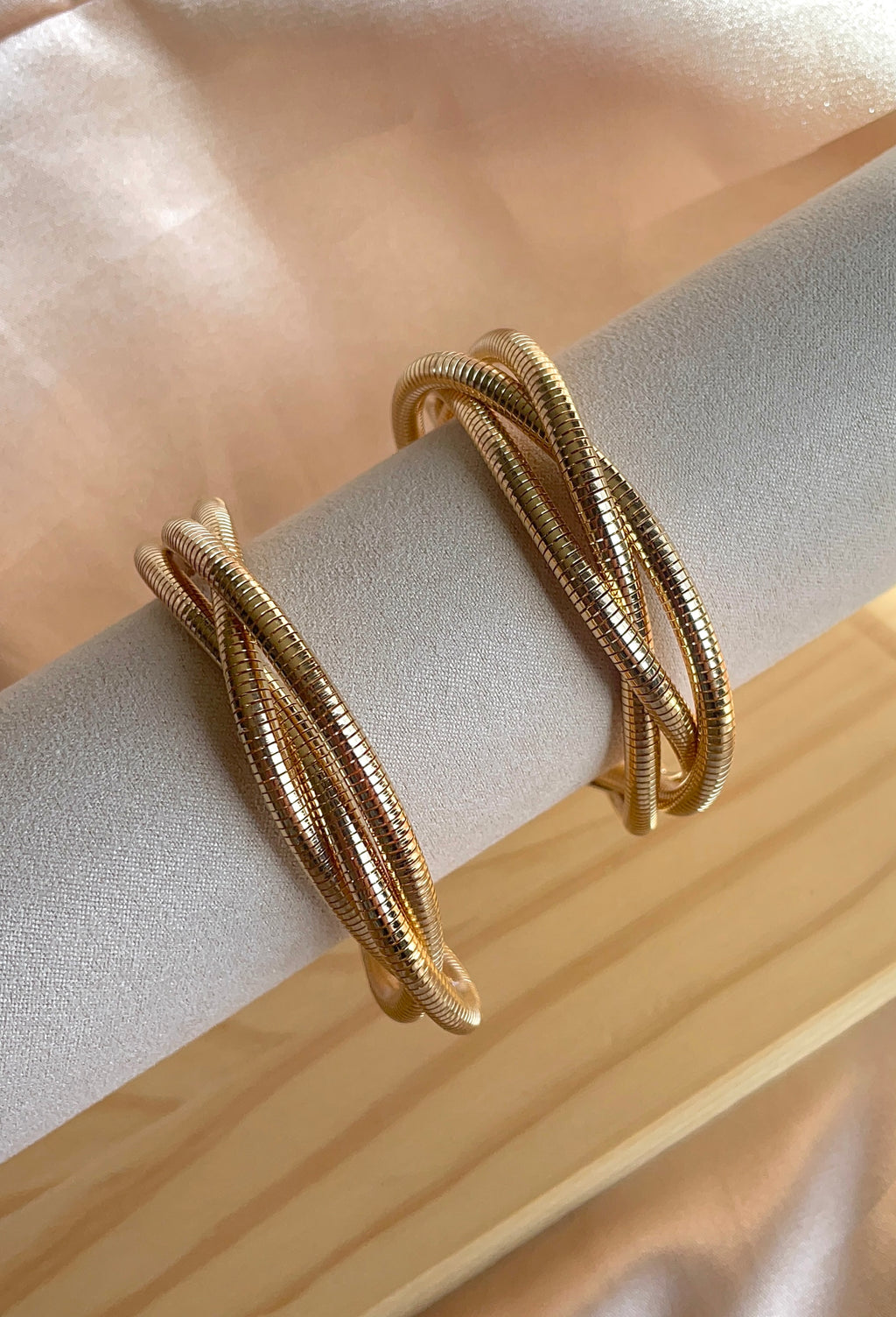 Triple snake bone chain bracelet