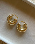 Golden Ripple Hoops