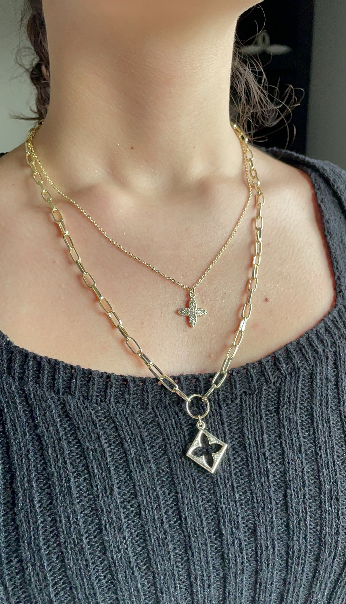 Layered harmony chain pendant