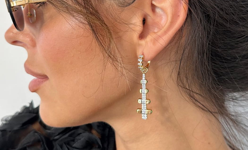 Rhinestone Ladder Drop earrings