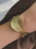 Matte Gold leaves bracelet