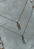 Triple stone pavé necklace