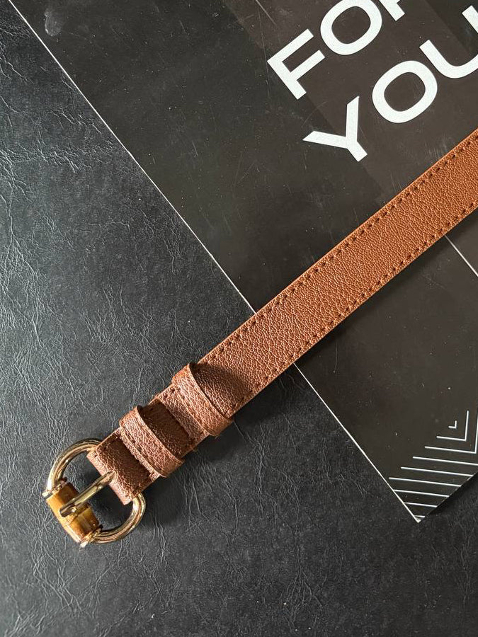 Belt with bamboo detail buckle