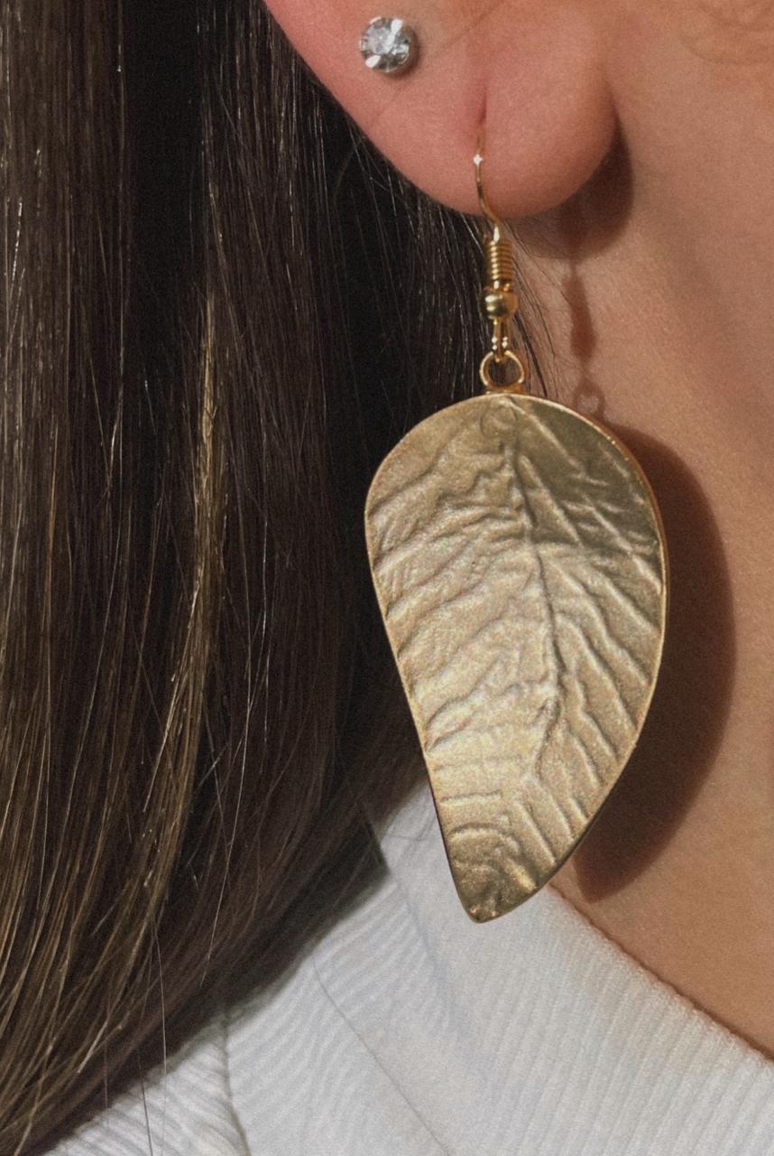 Matte Gold leaf earrings