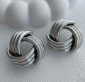 Silver twisted earrings