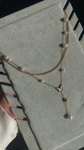 Butterfly pearl layered necklace