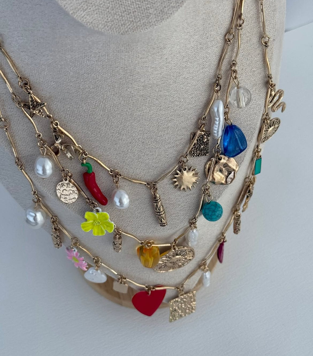 Layered charms necklace