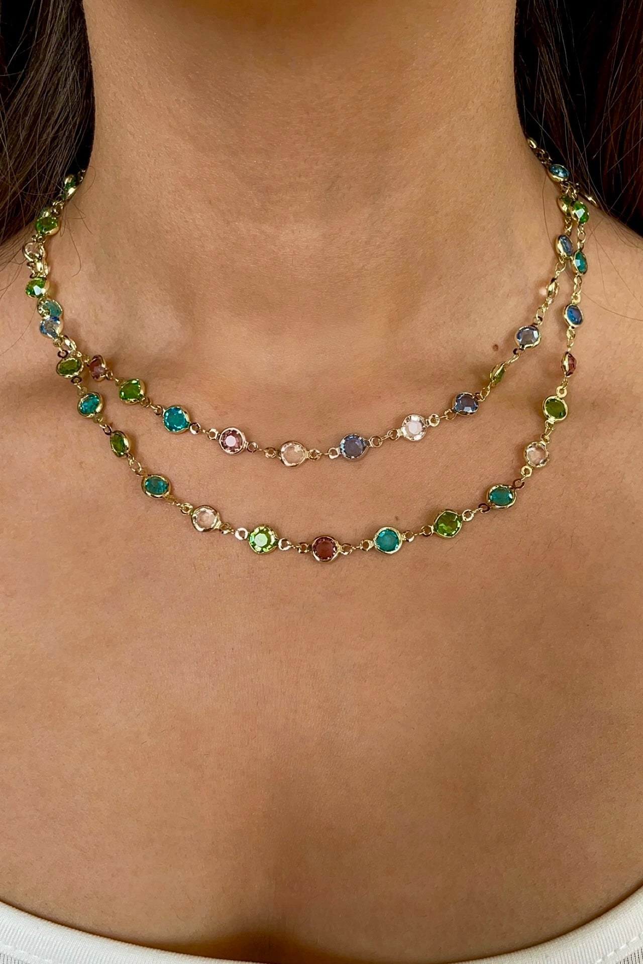 Multicolor gelato gems necklace