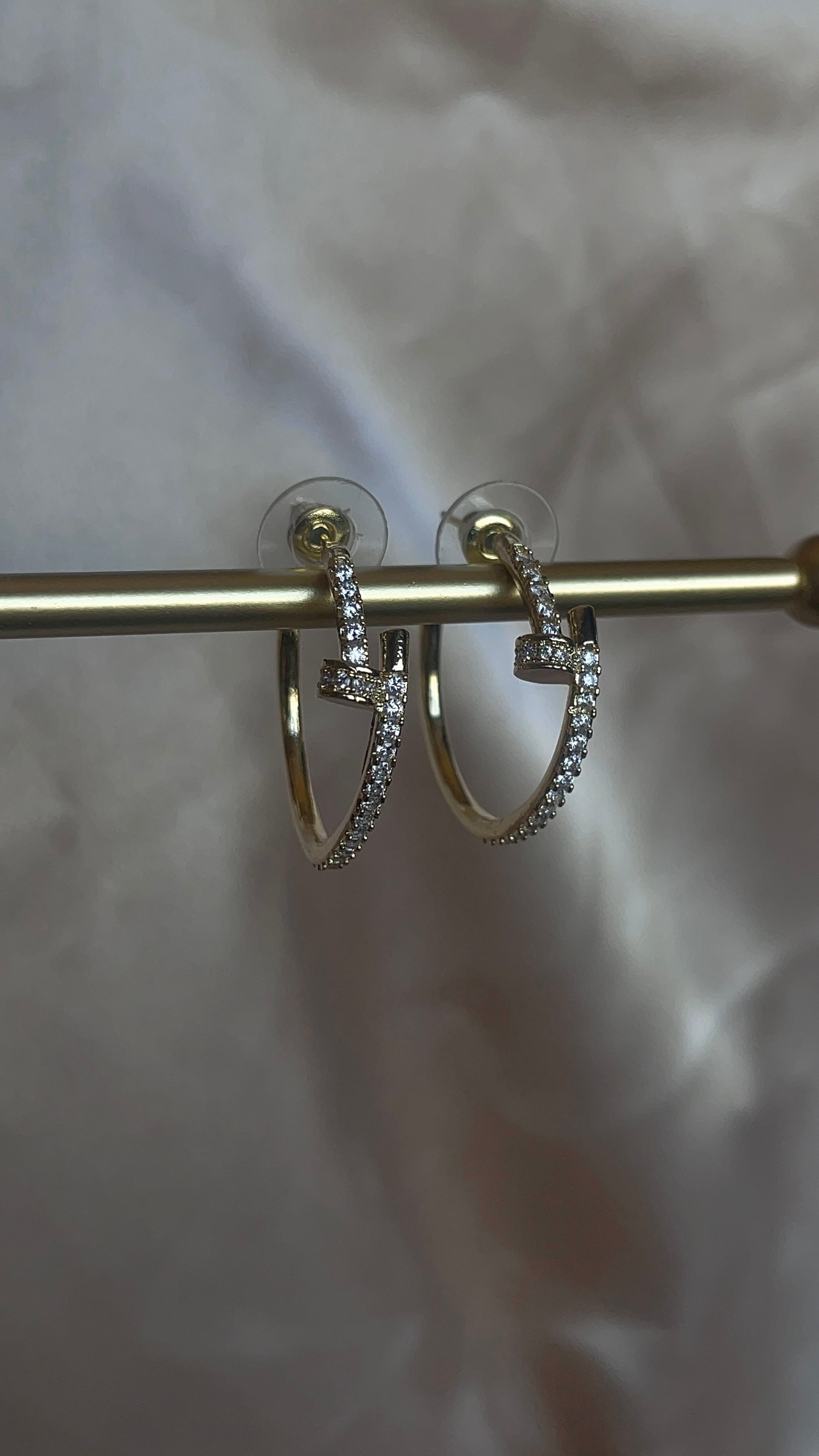 Rhinestone Clou Hoops