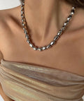 Silver stone necklace