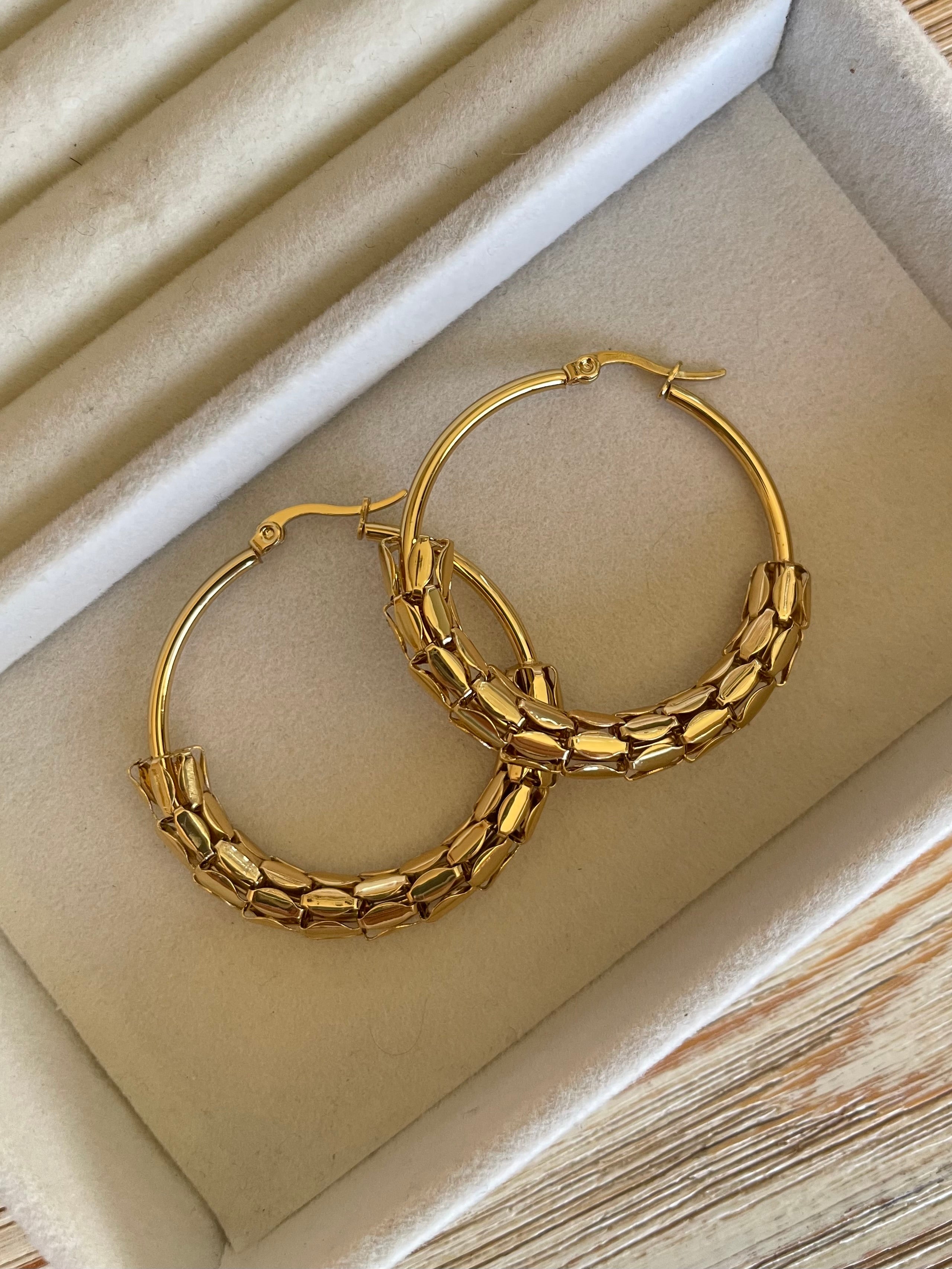 Serpenti gold hoops