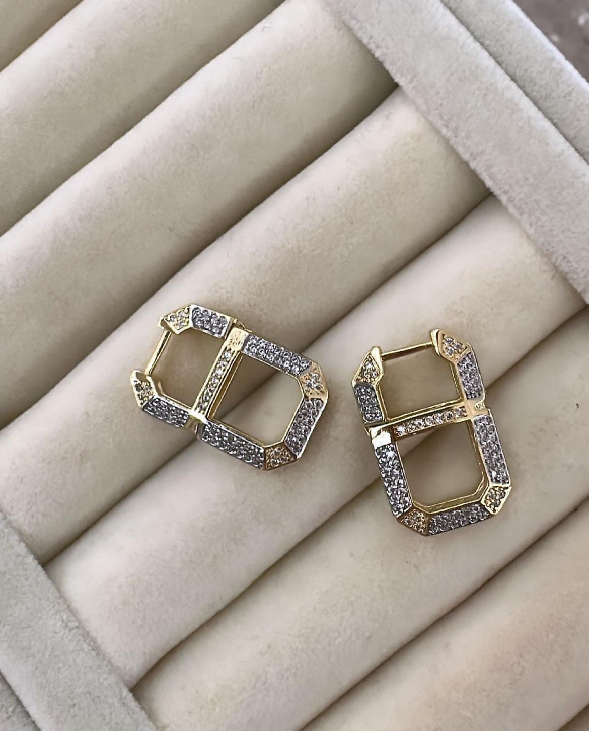 Golden monogram earrings