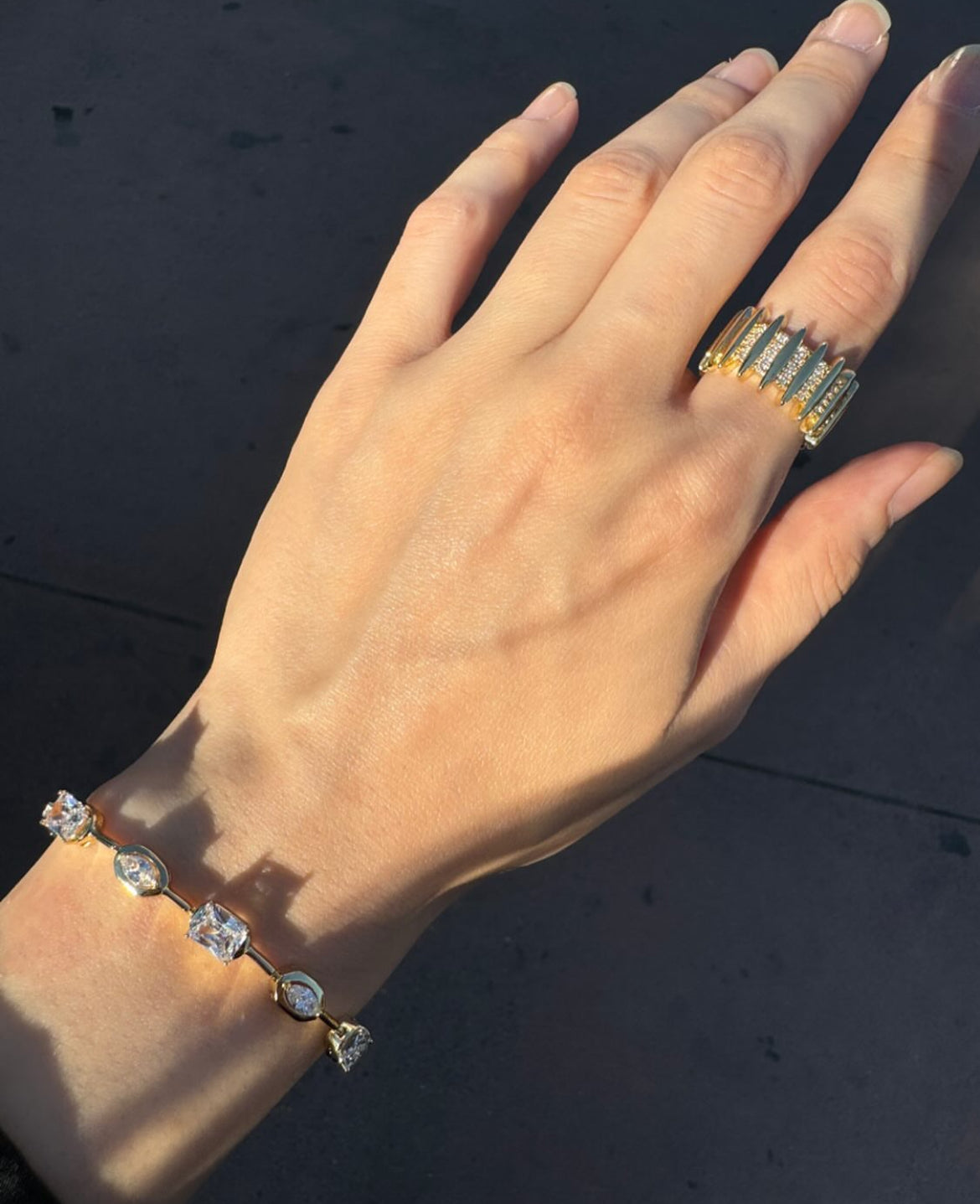 Duo Cut stone bracelet