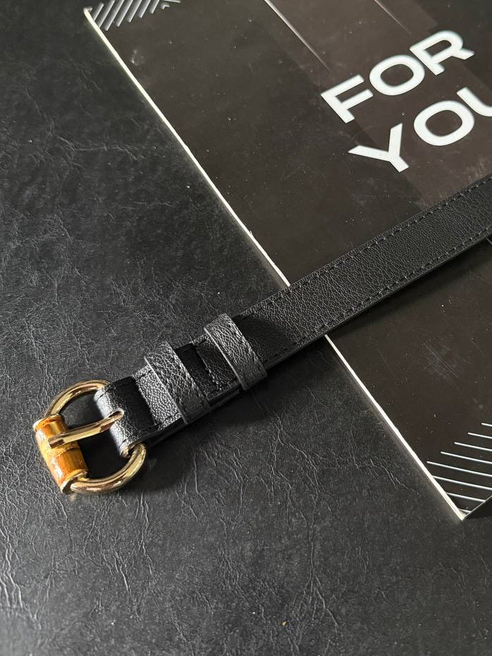 Belt with bamboo detail buckle