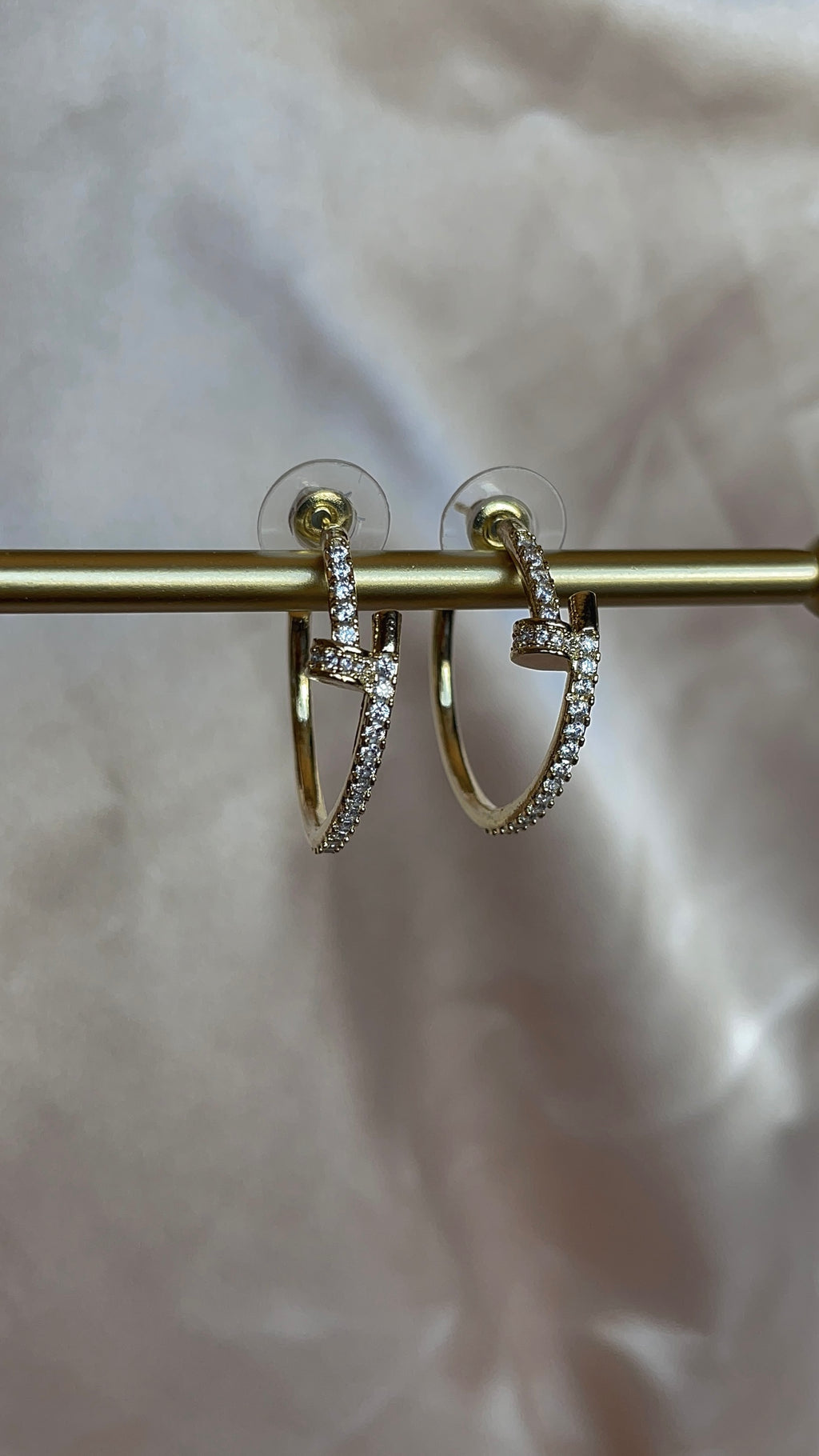 Rhinestone Clou Hoops