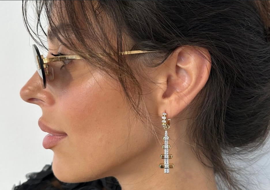 Rhinestone Ladder Drop earrings