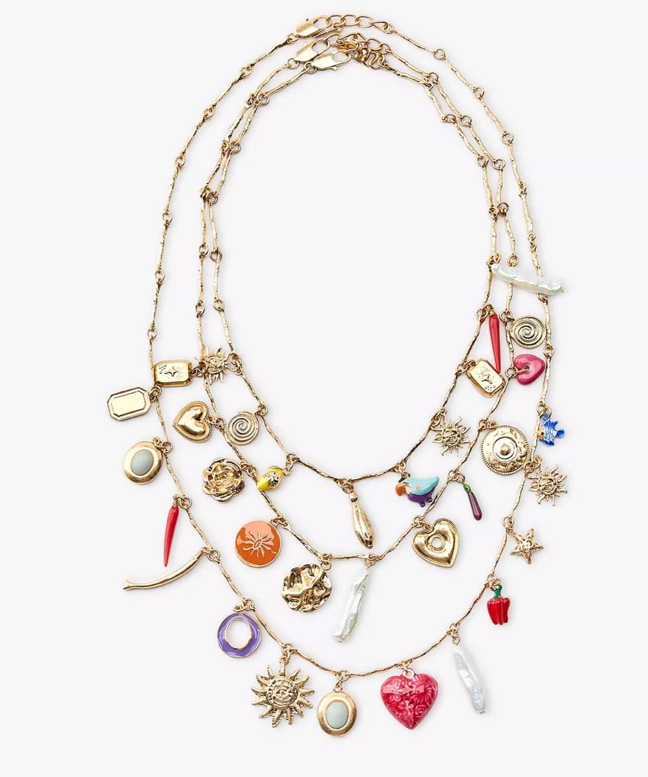 Layered charms necklace