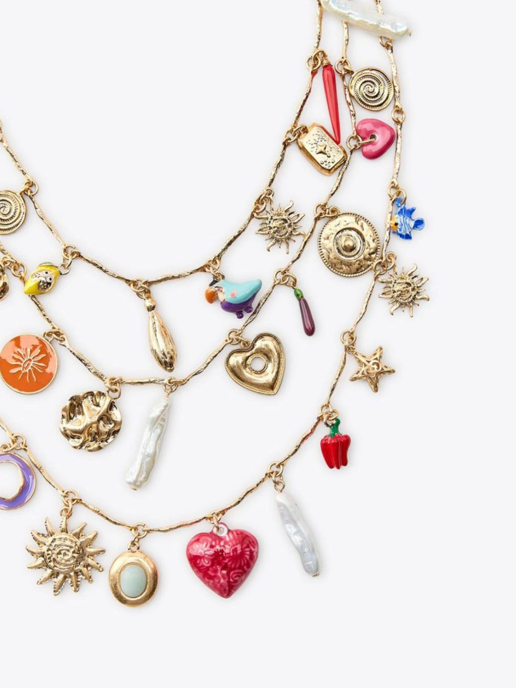 Layered charms necklace
