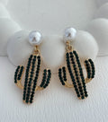 Cactus rhinestone earrings